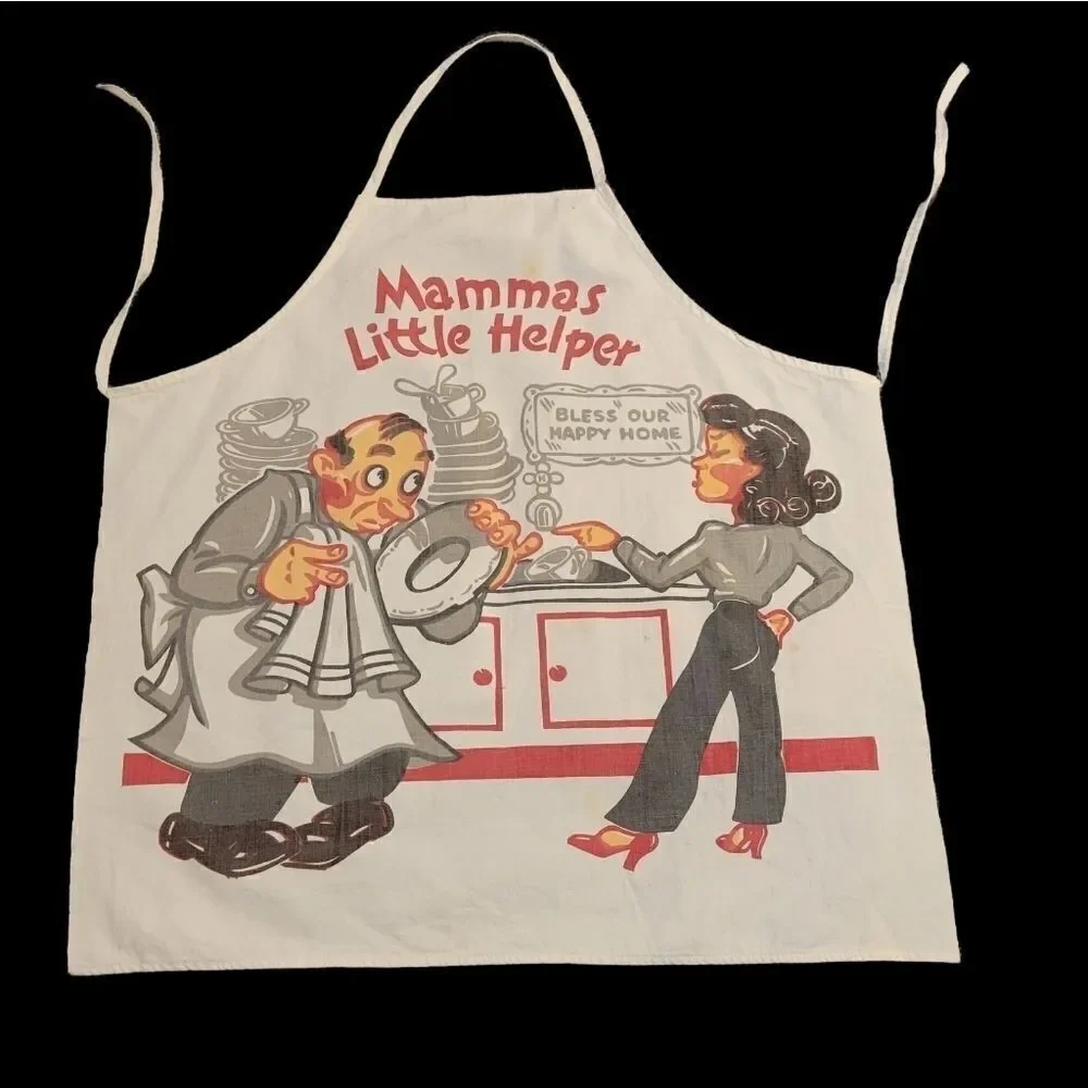 Vintage Mamma's Little Helper Kitchen Hostess Apron Kitchy Unique